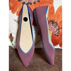 ROTHY’S POINT RETIRED TANGERINE TRIPE BLUE ORANGE WITH FORMS EEUC/LNC SIZE 9